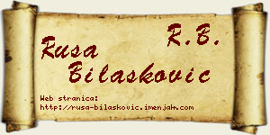 Rusa Bilašković vizit kartica